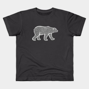 Polar Bear Ink Art - on dark colors Kids T-Shirt